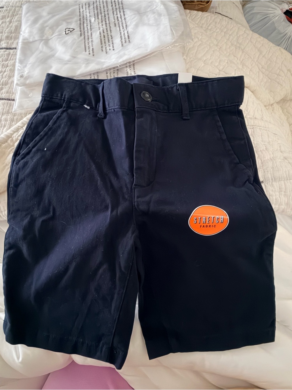 Boys’ Stretch Navy Chino Shorts